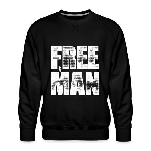 FREE MAN - White Graphic - Men's Premium Sweatshirt