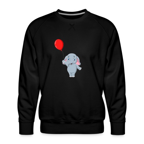 Baby Elephant Holding A Balloon - Men's Premium Sweatshirt
