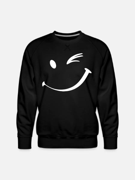 Winking face, Wink smile - Men's Premium Sweatshirt - black