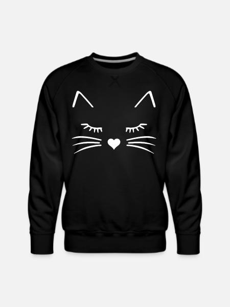 Cat Face - Men's Premium Sweatshirt - black