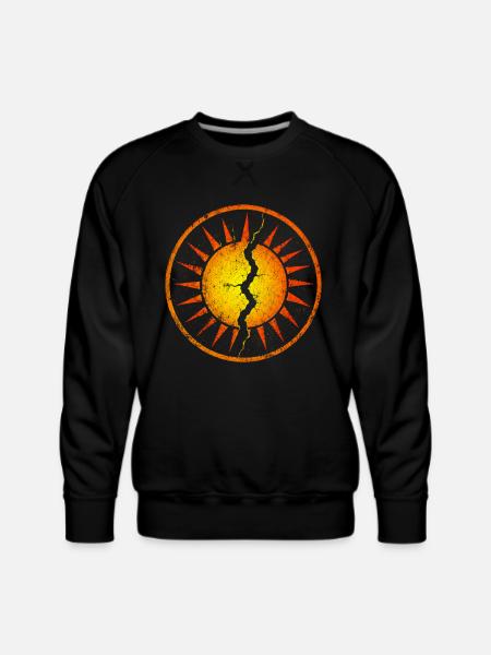 Cracked Sunburst Emblem - Men's Premium Sweatshirt - black