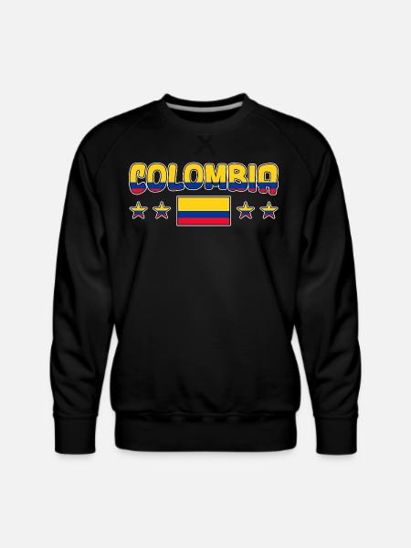 Colombia Flag Stars Graphic Tee - Men's Premium Sweatshirt - black
