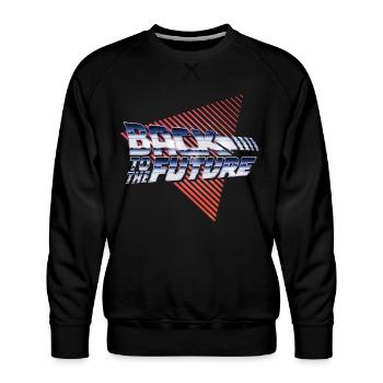 Back To The Future Silver Retro Logo - Men's Premium Sweatshirt - black - Front