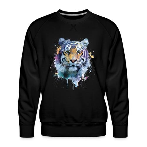 Splash-Art Tiger Face - Men's Premium Sweatshirt