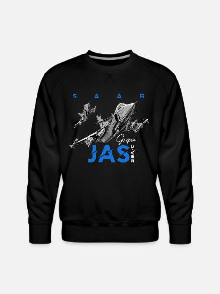 SAAB JAS 39A C Gripen Swedish Aircraft - Men's Premium Sweatshirt - black