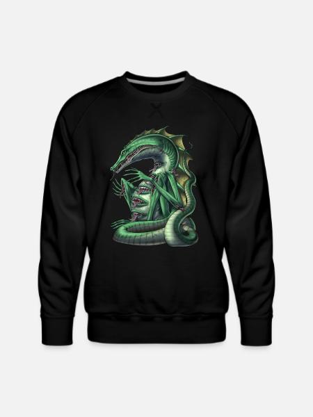 Aztec Mythology Creature Cipactli - Men's Premium Sweatshirt - black