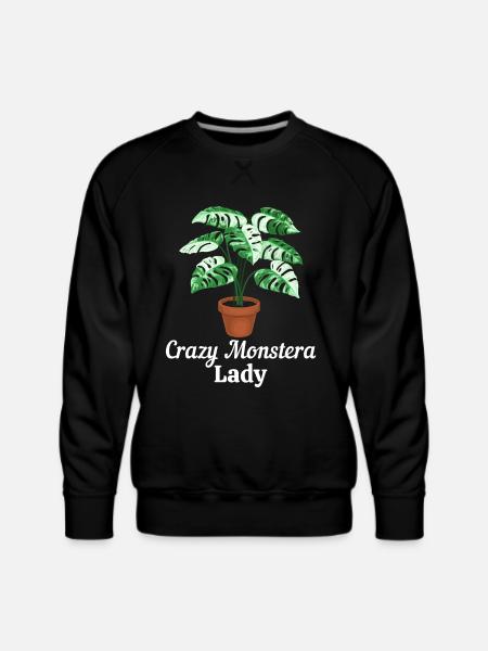 Crazy Monstera Lady - Men's Premium Sweatshirt - black