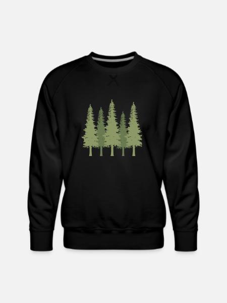 Forest Pine Trees - Men's Premium Sweatshirt - black