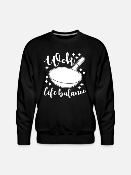 Wok Cooking Pan - Men's Premium Sweatshirt - black
