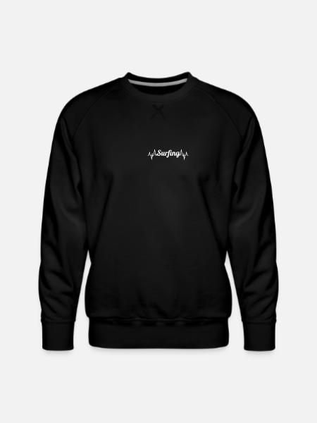 Surfing ECG Heartline - Men's Premium Sweatshirt - black
