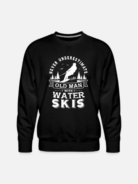 Water skiing funny - Men's Premium Sweatshirt - black