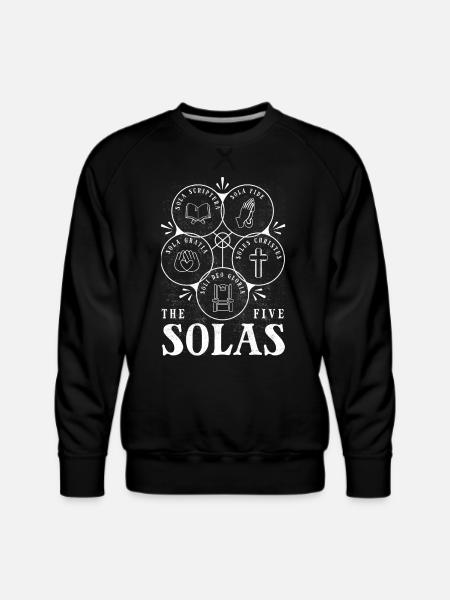 5 Solas, Protestant Christian Reformation - Men's Premium Sweatshirt - black