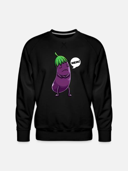 Eggplant Fruit Vegetable Vegetarian - Men's Premium Sweatshirt - black