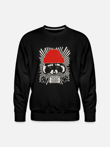 Raccoon DEVO Hat Poster – Bold Political Art Print - Men's Premium Sweatshirt - black