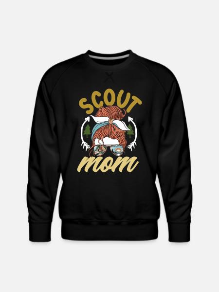Messy Bun Scout Mom Scouting Mother - Men's Premium Sweatshirt - black