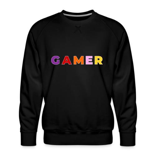 Multicolor GAMER Typography Design - Men's Premium Sweatshirt
