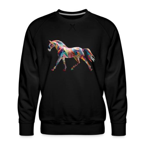 Colorful Abstract Horse Art Design - Men's Premium Sweatshirt