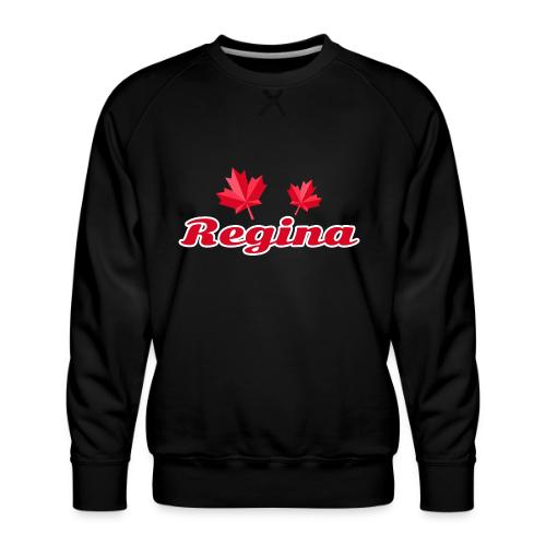 Regina with two red maple leaves - Men's Premium Sweatshirt