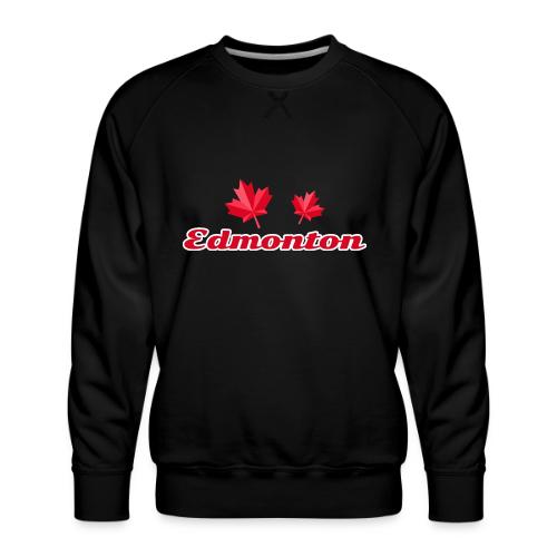 Edmonton with two red maple leaves - Men's Premium Sweatshirt