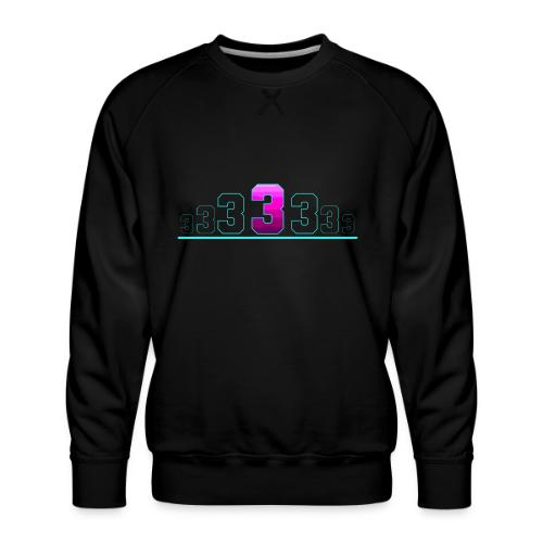 Number 3 in Magenta: Varsity Font - Men's Premium Sweatshirt