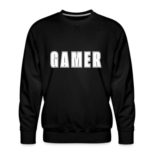 Gamer Collegiate White Text Design - Men's Premium Sweatshirt