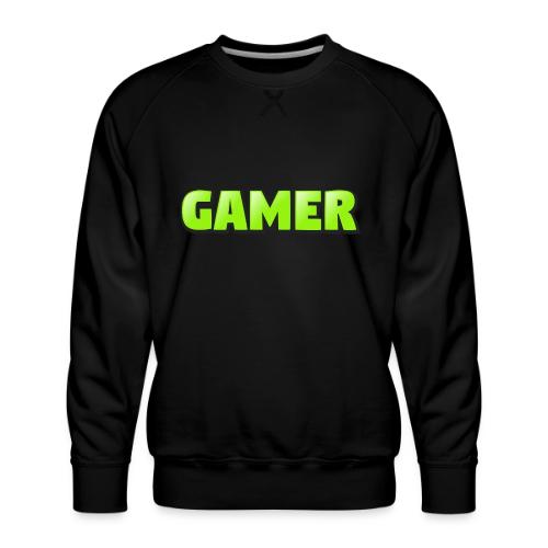 Gamer Neon Green Gaming Logo Design - Men's Premium Sweatshirt