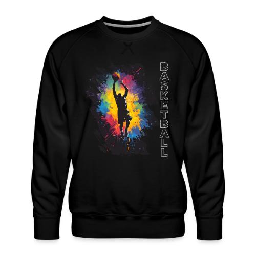 High Energy Basketball Paint Splatter Art - Men's Premium Sweatshirt