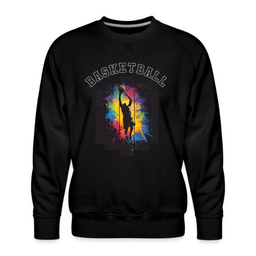 Basketball Slam Dunk Splash Design - Men's Premium Sweatshirt