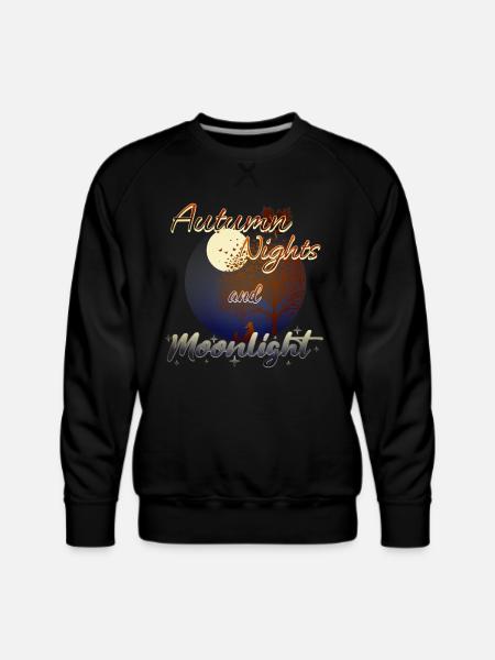 Autumn Nights and Moonlight - Men's Premium Sweatshirt - black