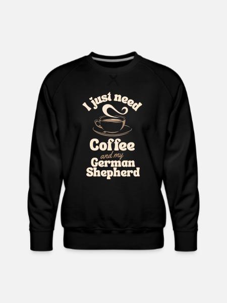 Coffee German-shepherd lover - Men's Premium Sweatshirt - black