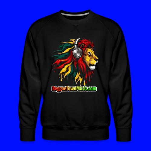 Reggae Music Radio Lion Head Soundwaves design - Men's Premium Sweatshirt