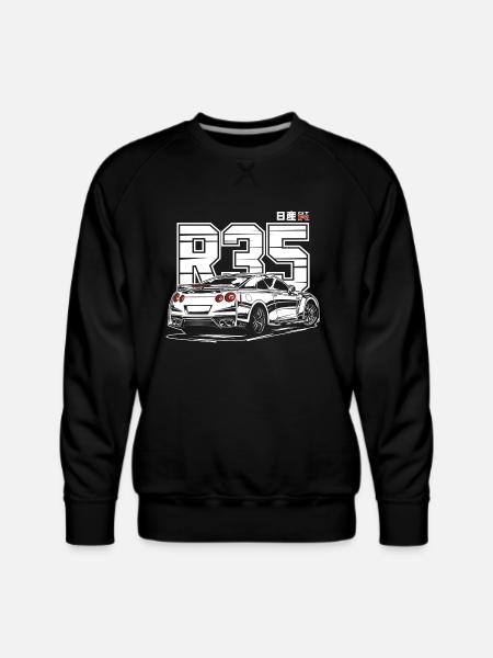 Gtr R35abcdabcdabcdwhite Print - Men's Premium Sweatshirt - black