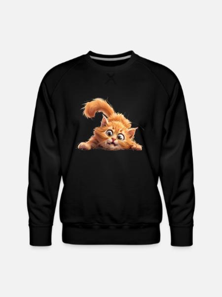Funny Cat - Men's Premium Sweatshirt - black