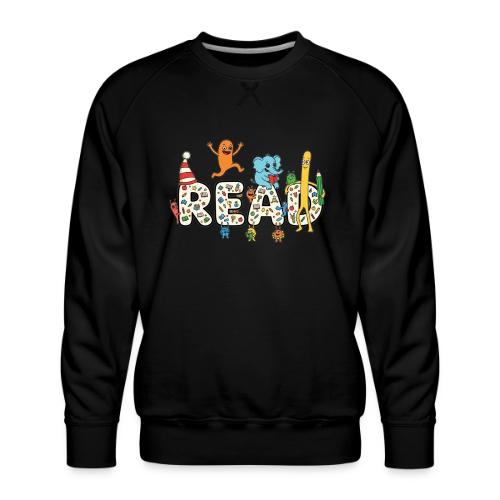 Whimsical READ Kids Cartoon - Men's Premium Sweatshirt