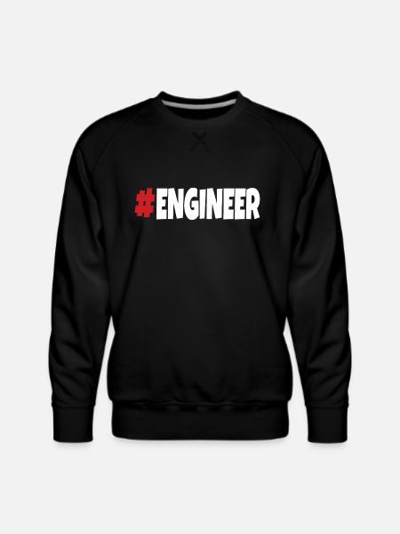#engineer red&white - Men's Premium Sweatshirt - black