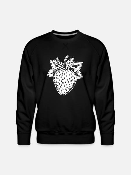 Strawberry Fruit Berries - Men's Premium Sweatshirt - black