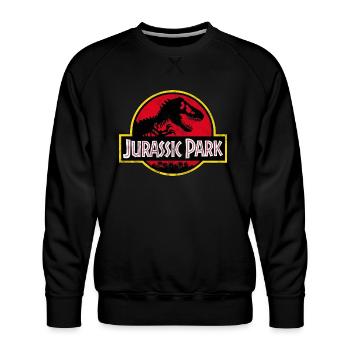 Jurassic Park Classic Logo In Red With T-Rex - Men's Premium Sweatshirt - black - Front