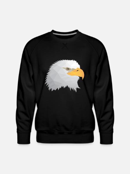 Eagle Low Poly - Men's Premium Sweatshirt - black