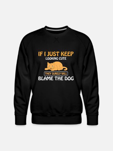 FUNNY CAT - Men's Premium Sweatshirt - black