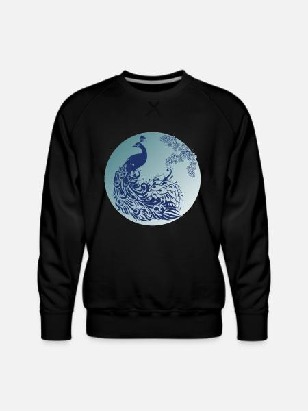 PEACOCK - Men's Premium Sweatshirt - black