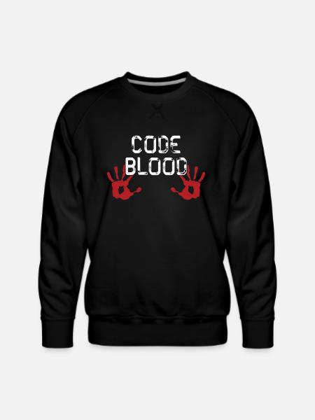 Code Blood ProgrammHands - Men's Premium Sweatshirt - black