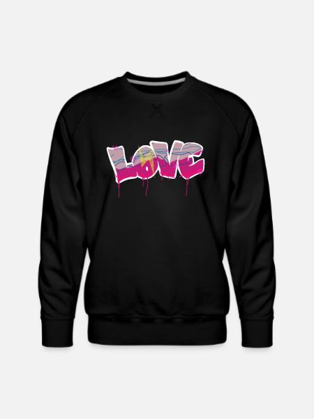 Love basic bubble - Men's Premium Sweatshirt - black