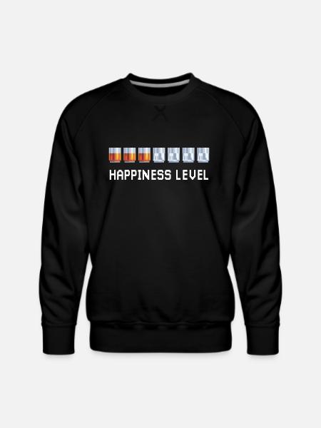 HAPPINESS LEVEL - Men's Premium Sweatshirt - black