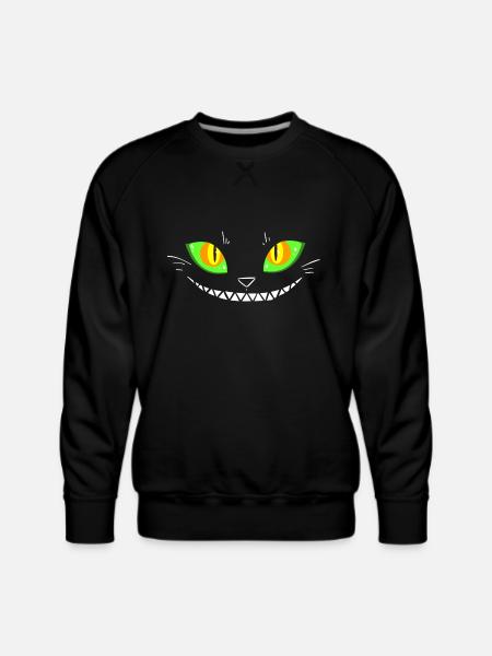 Creepy Cat Face - Men's Premium Sweatshirt - black