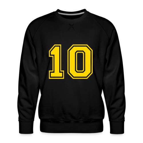 Number 10 in a classic athletic collegiate font - Men's Premium Sweatshirt