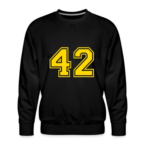 Number 42 in a classic athletic collegiate font - Men's Premium Sweatshirt