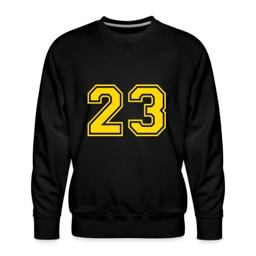 Number 23 in a classic athletic collegiate font - Men's Premium Sweatshirt
