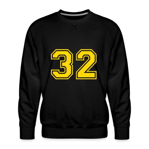 Number 32 in a classic athletic collegiate font - Men's Premium Sweatshirt
