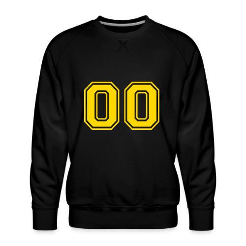 Number 00 in a classic athletic collegiate font - Men's Premium Sweatshirt