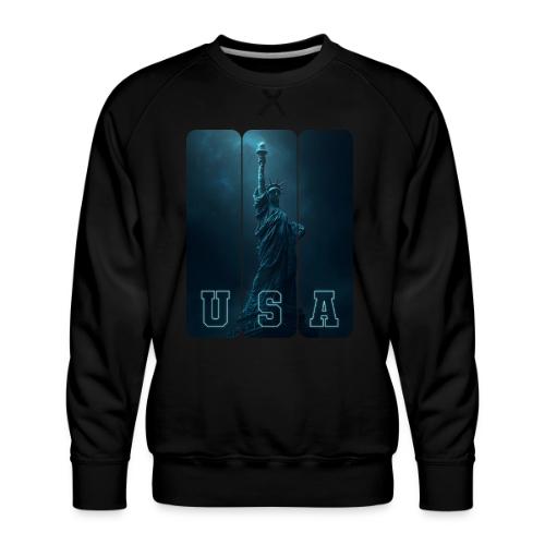 Neon Liberty USA Triptych - Men's Premium Sweatshirt